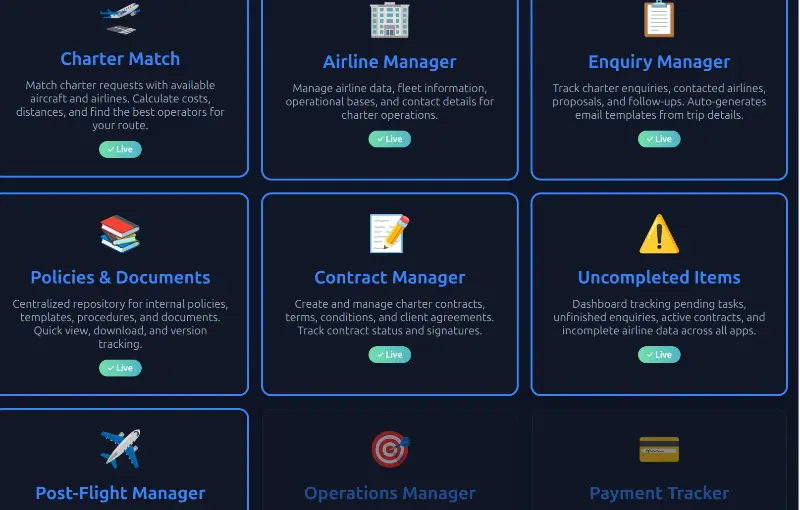 Aviation Suite Dashboard